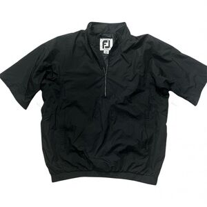 FootJoy DryJoys Golf Pullover Men's M Black 1/2 Zip Waterproof Windbreaker Tour